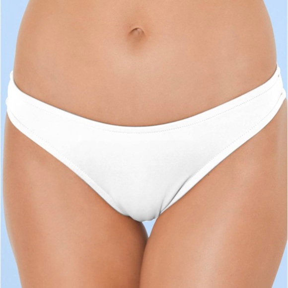 NWT White Scoop Front Bikini Bottoms - Picture 1 of 8